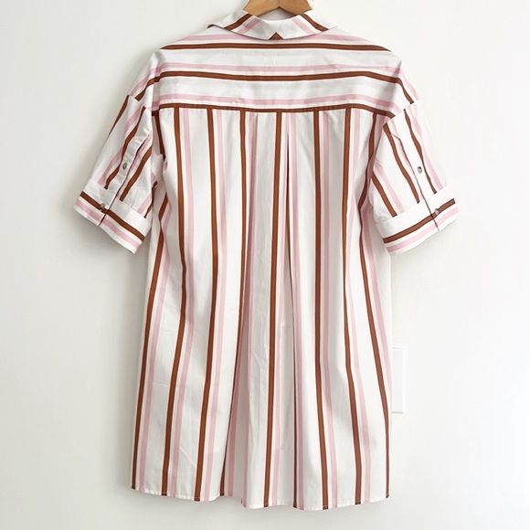 Anthropologie Boxy Buttondown Shirt Striped Coverup & Short Coord Set NWOT - Picture 10 of 14